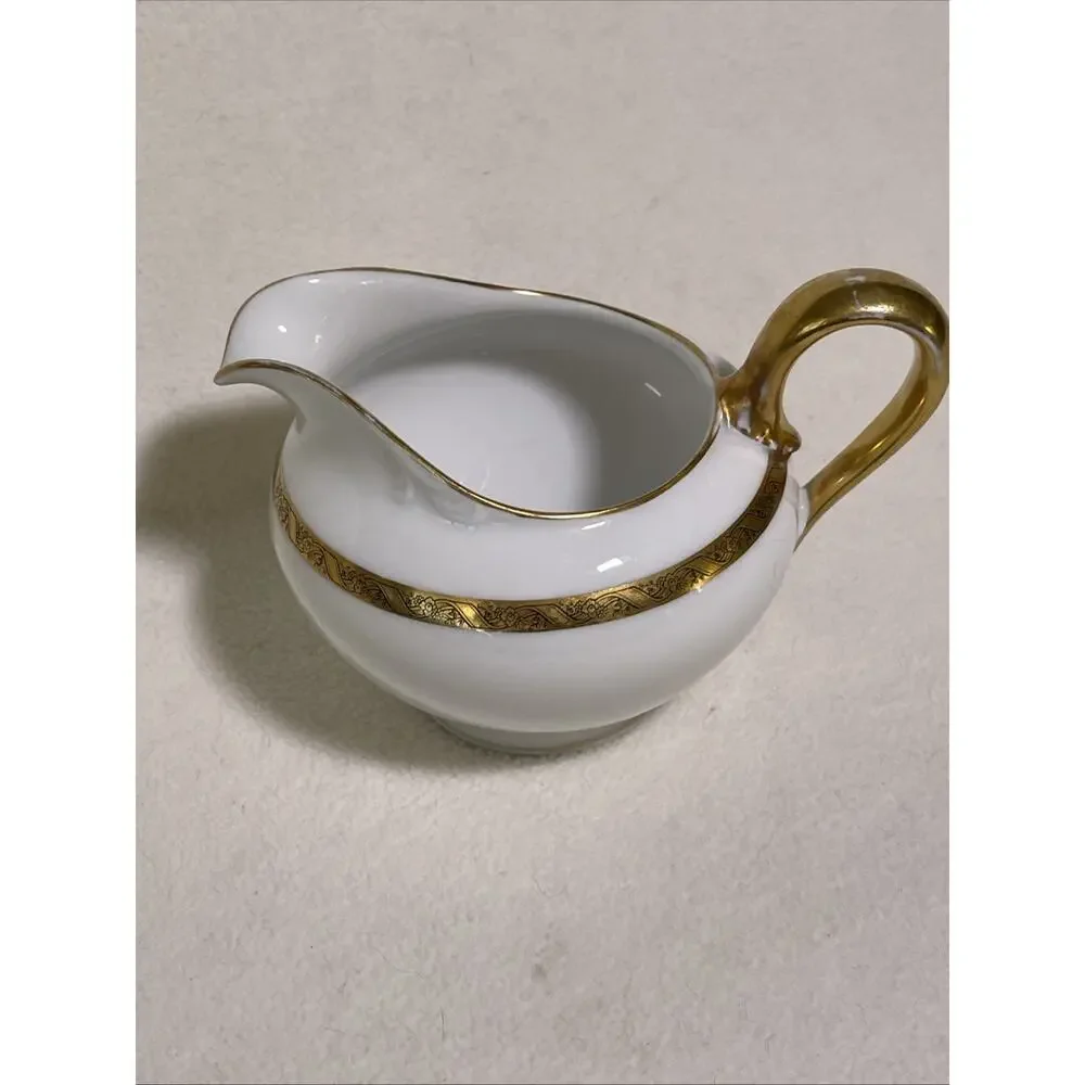 Rosenthal Selb Bavaria Balmoral White and Gold Handle Creamer